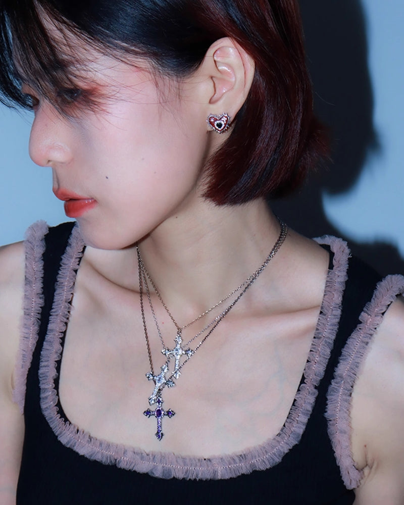 Taboo Heart Devil Eye Earrings