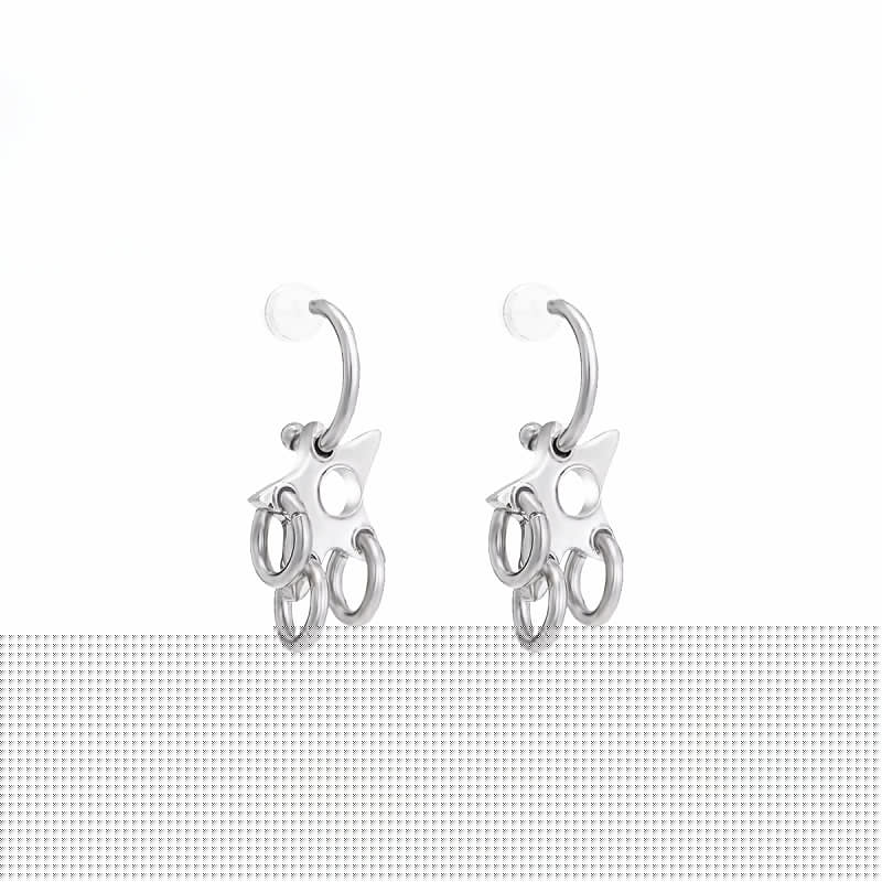 Star Circle Earrings