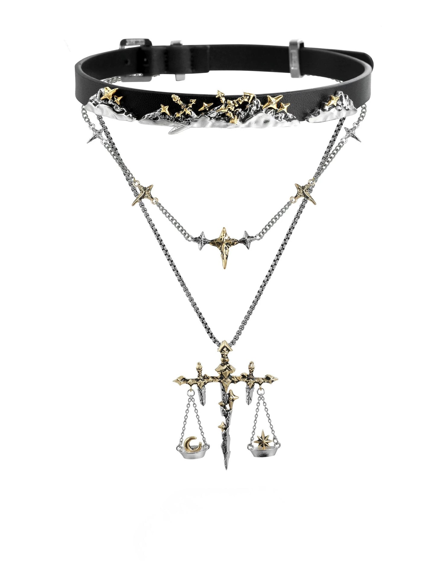 Knight Sword Double-Layer Necklace