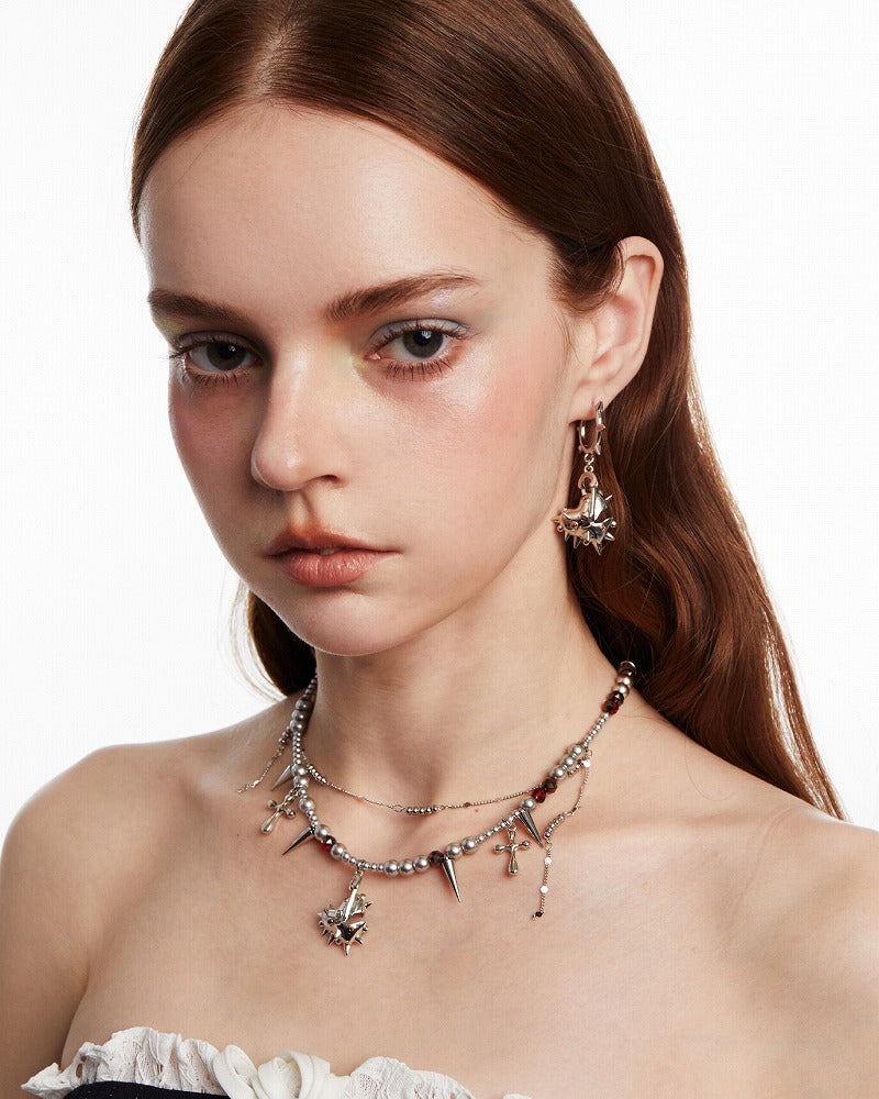 Heart Spike Cross Necklace