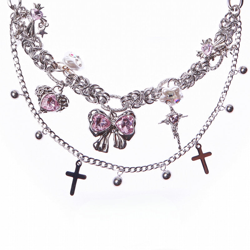 Heart Cross Earrings & Necklace