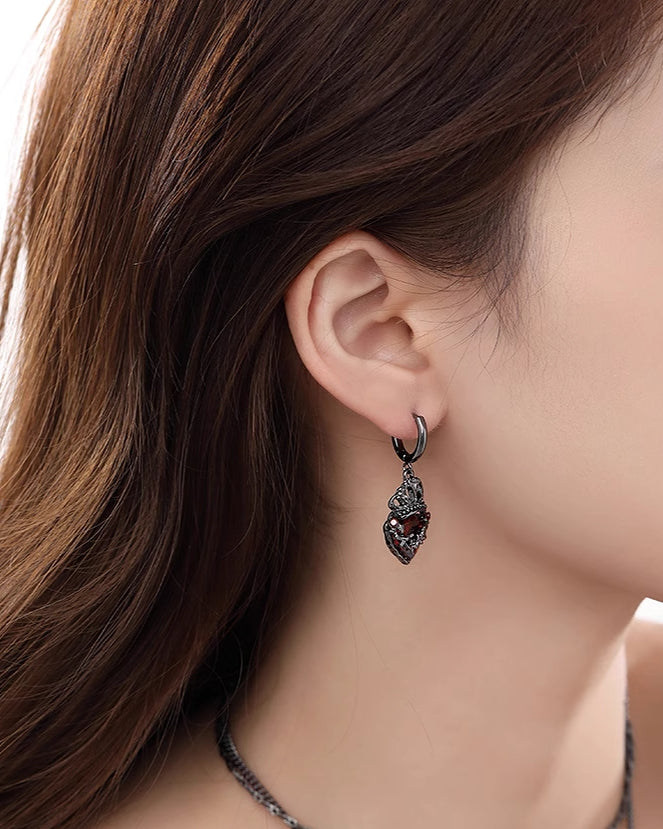 Dark Heart Crown Earrings