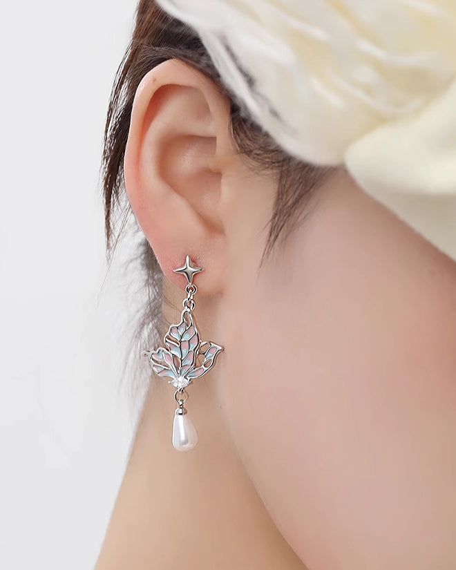 Gradient Butterfly Asymmetrical Earrings