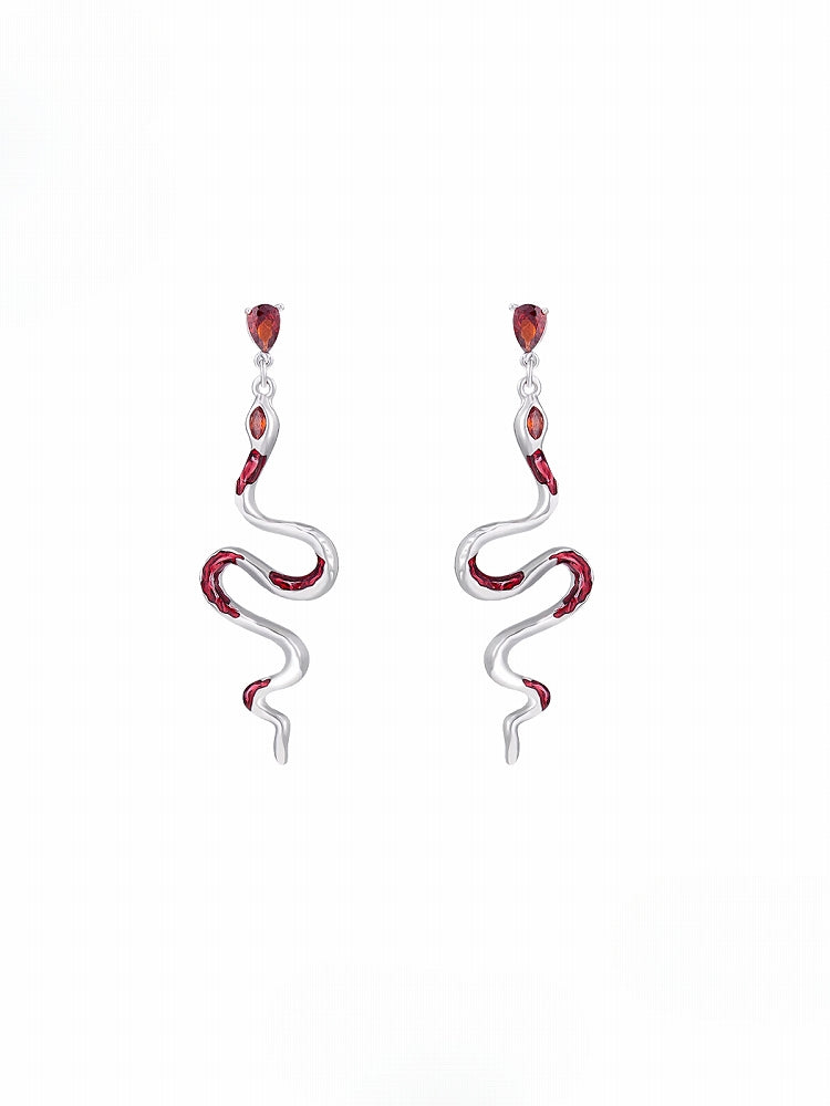 Snake Red Earrings