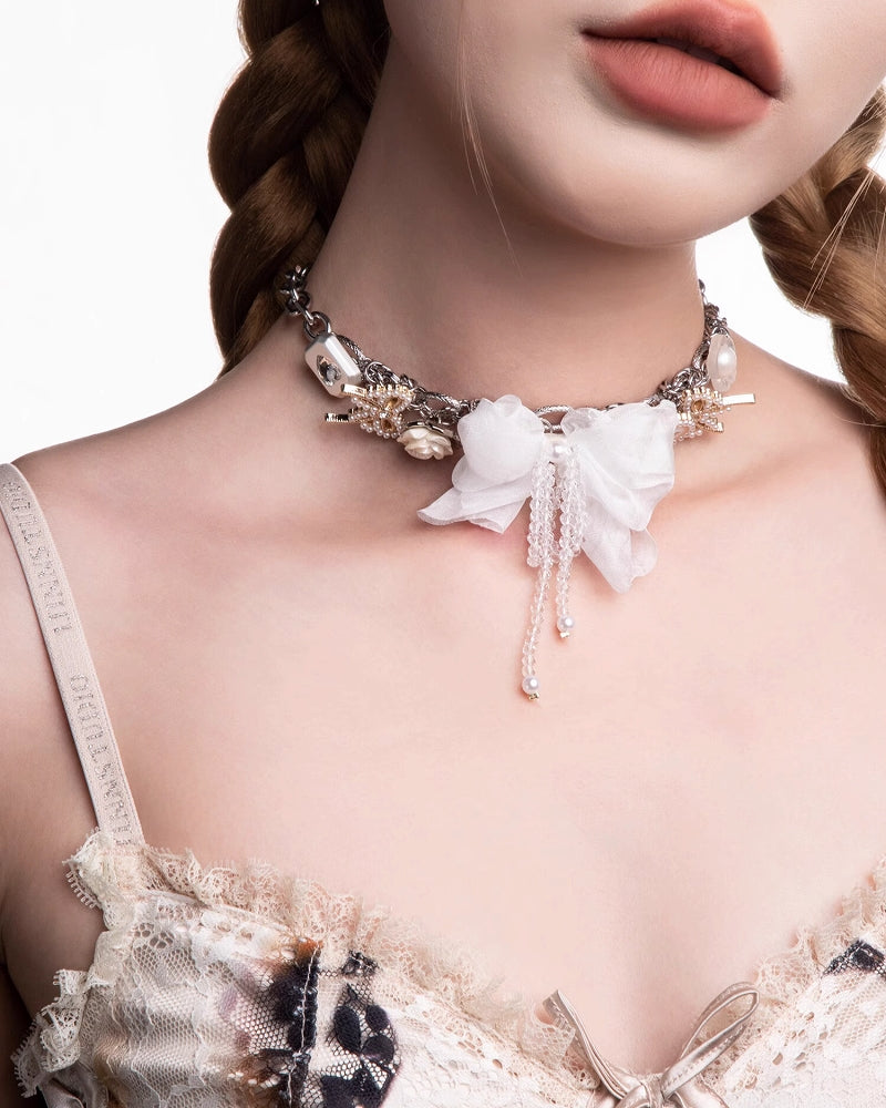 Flower Bow Choker
