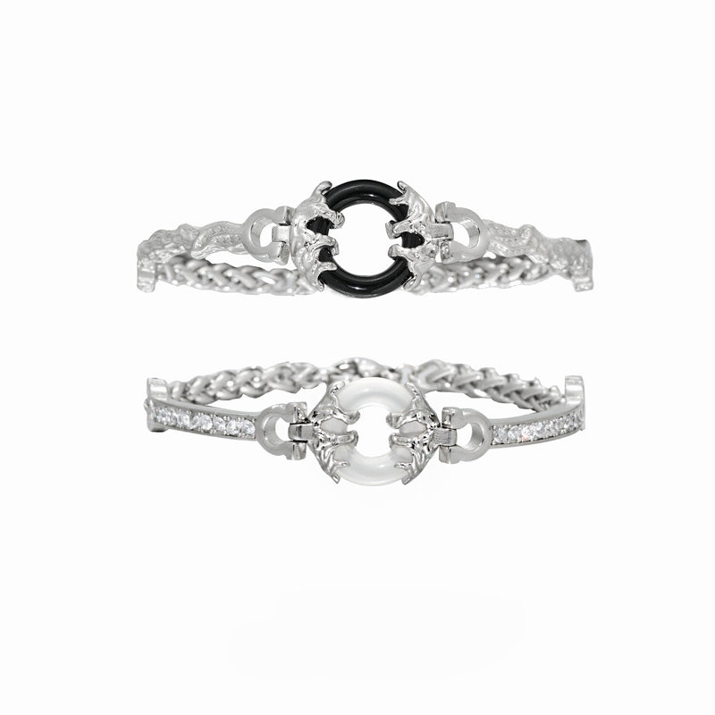 Black and White Buckle Bracelet