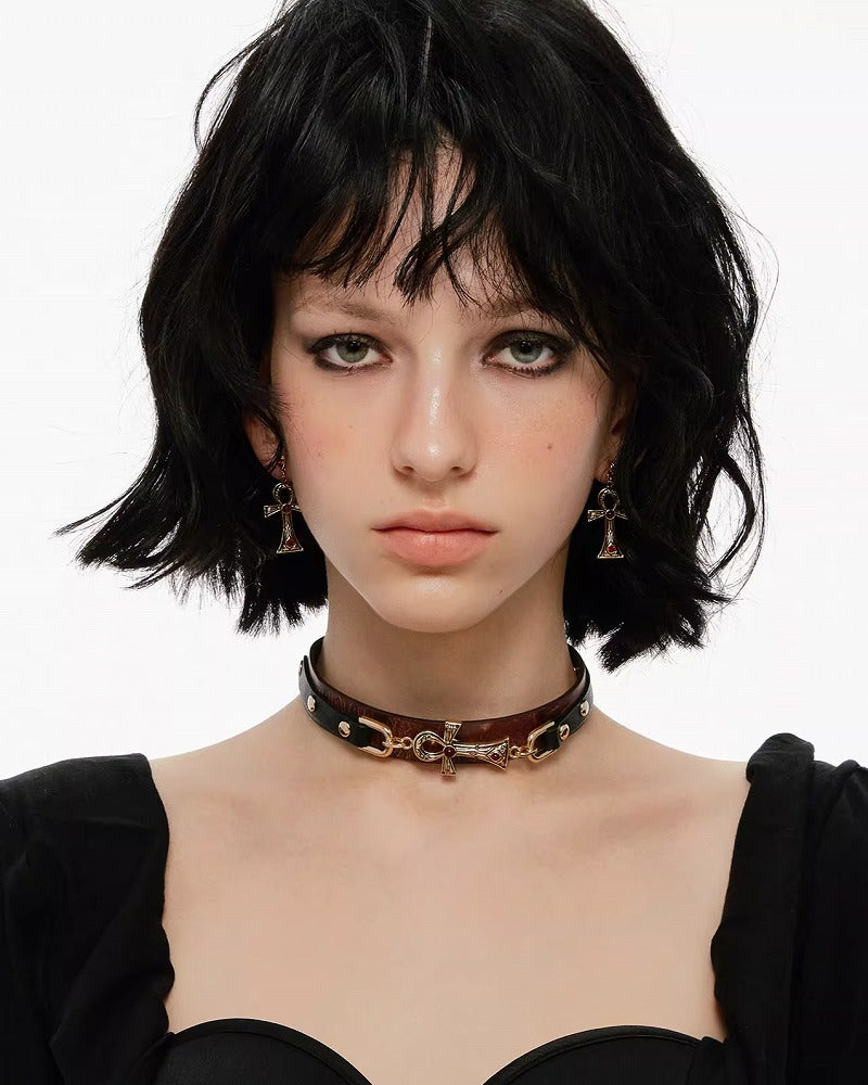 Key of Life Cross Choker 02