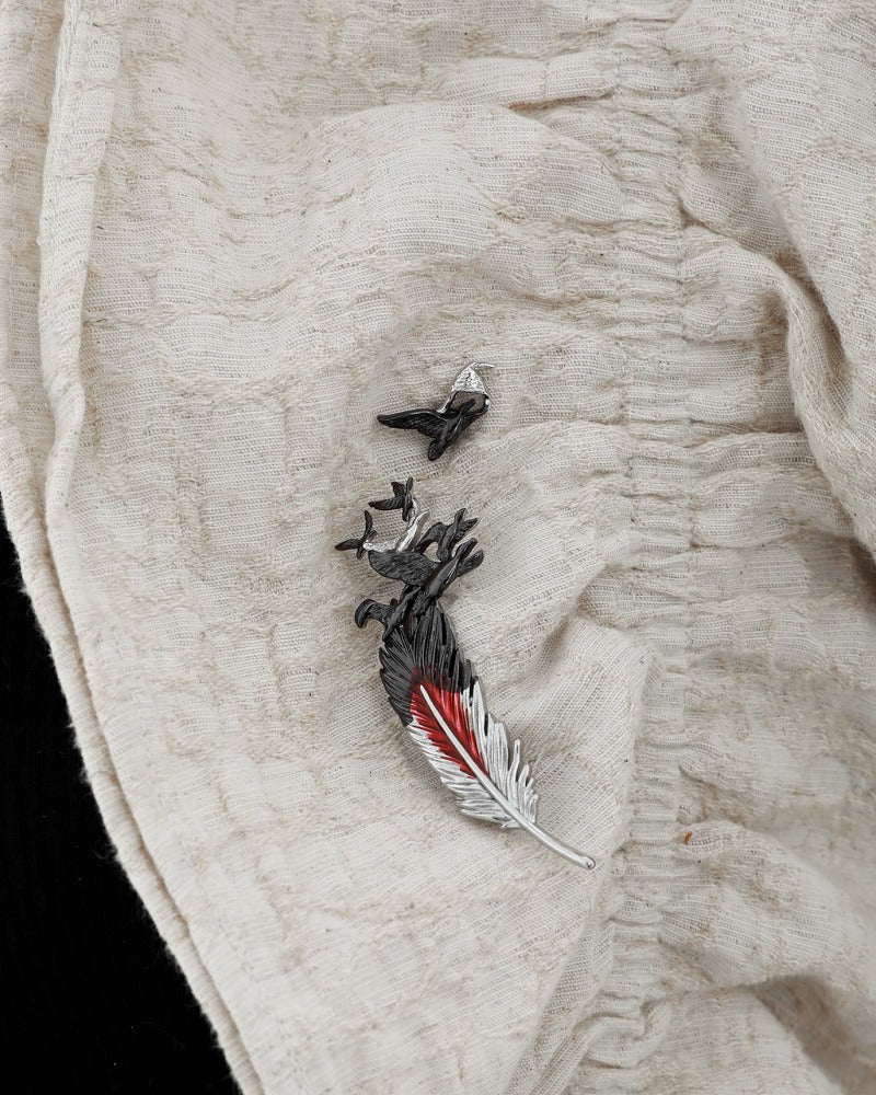 The Floating Crane Brooche