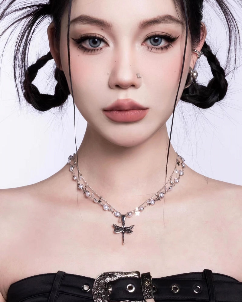 Dragonfly Star Layer Necklace