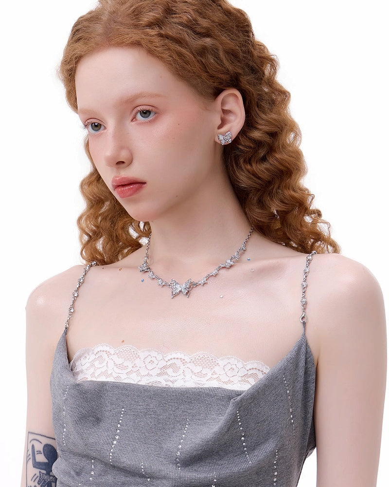 White Butterfly Earrings