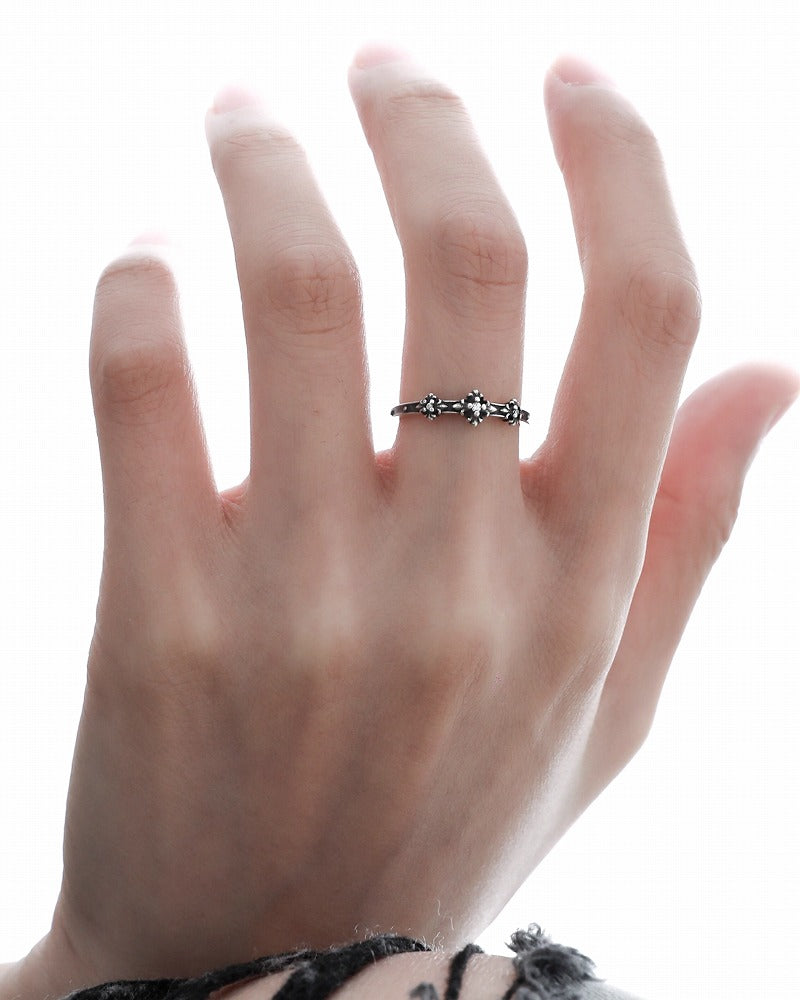 Distressed Iris Open Ring