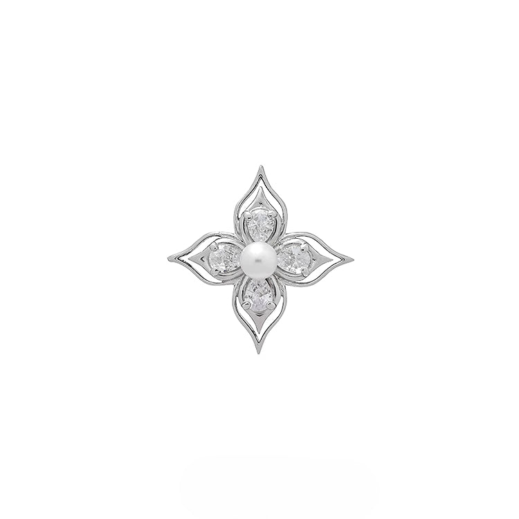 Aura Flower Pearl Earrings