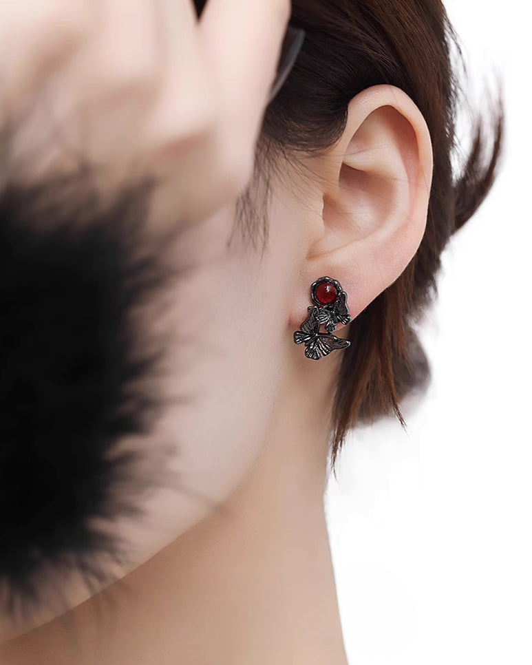Black Butterfly Earrings 01