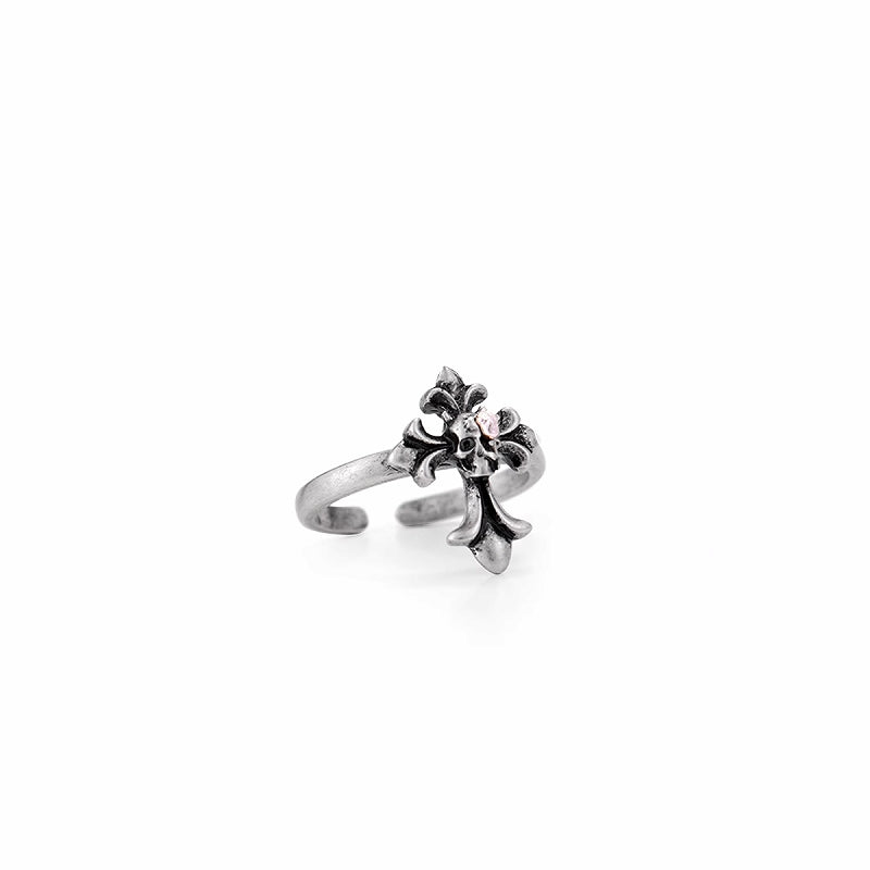 Skull Rose Cross Ring