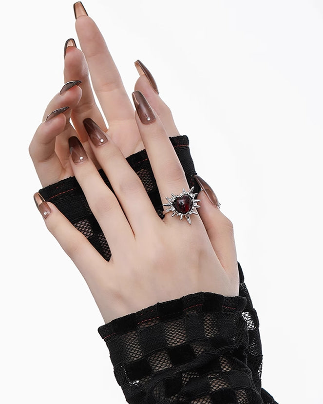 Spiked Heart Open Ring