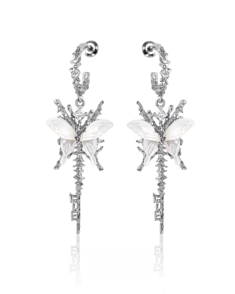 Butterfly Skeleton Earrings 02