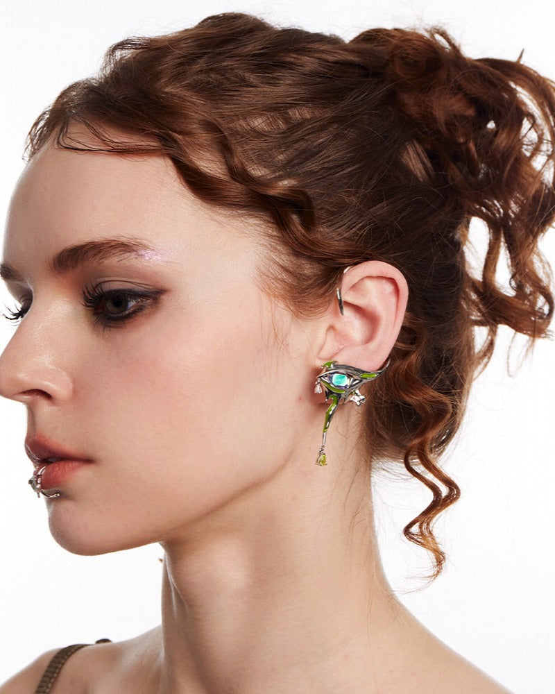 Liao Zhai Green Moonlight Earring 02