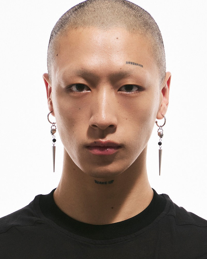 Deep Sea Echo Skull Black Earrings 01