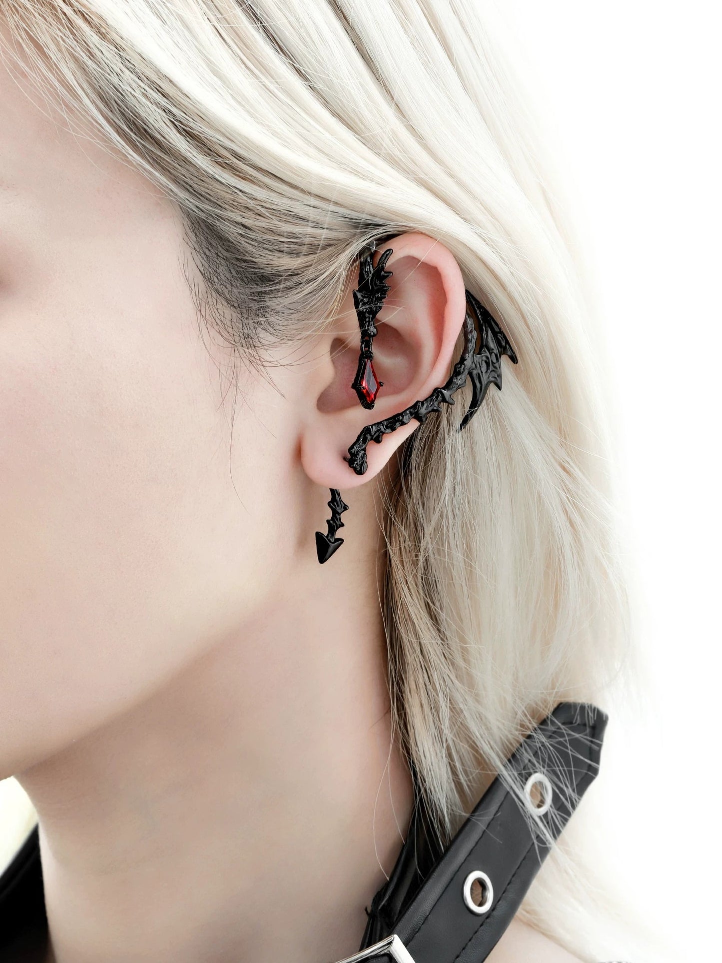 Flame Hell Dragon Bone Earrings
