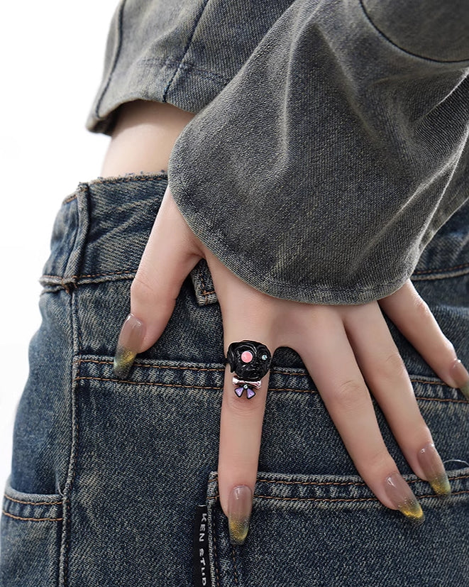 Black Puppy Open Ring