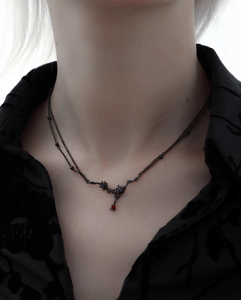 Dark Rose Layer Necklace