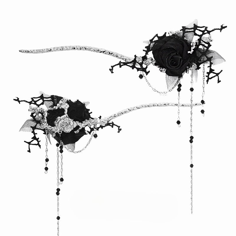 Forbidden Rose Tassel Hairpin