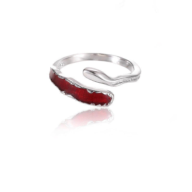 Benmingnian Red Dripping Glaze Ring