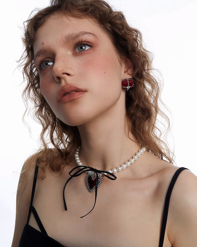 Star Bow Heart Necklace