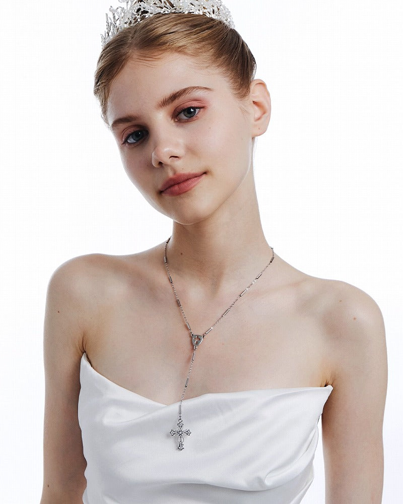 Venus Cross Tassel Necklace