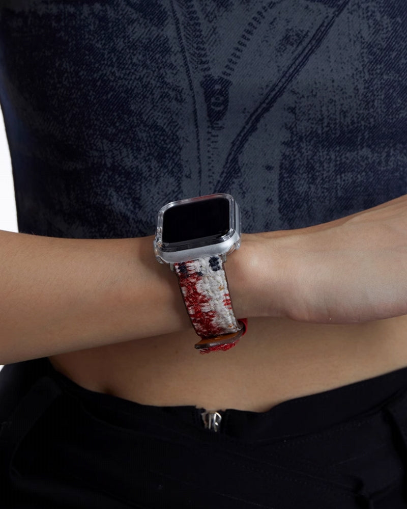 Scarlet White Plaid Apple Watch Strap