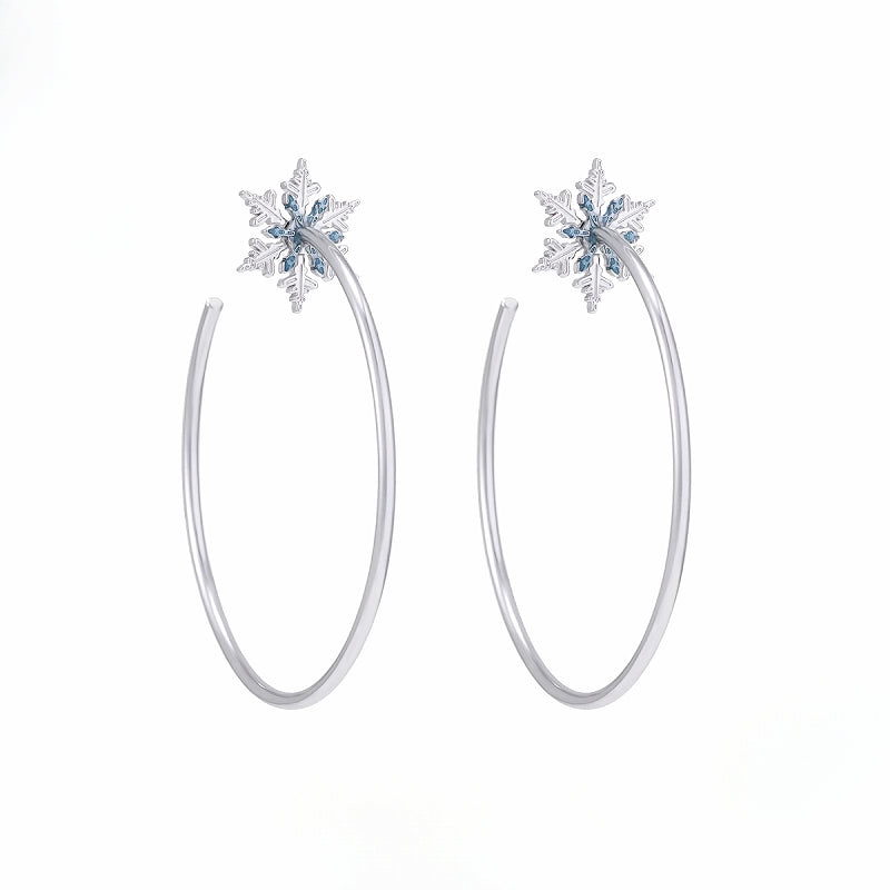 Snowflake Circle Earrings