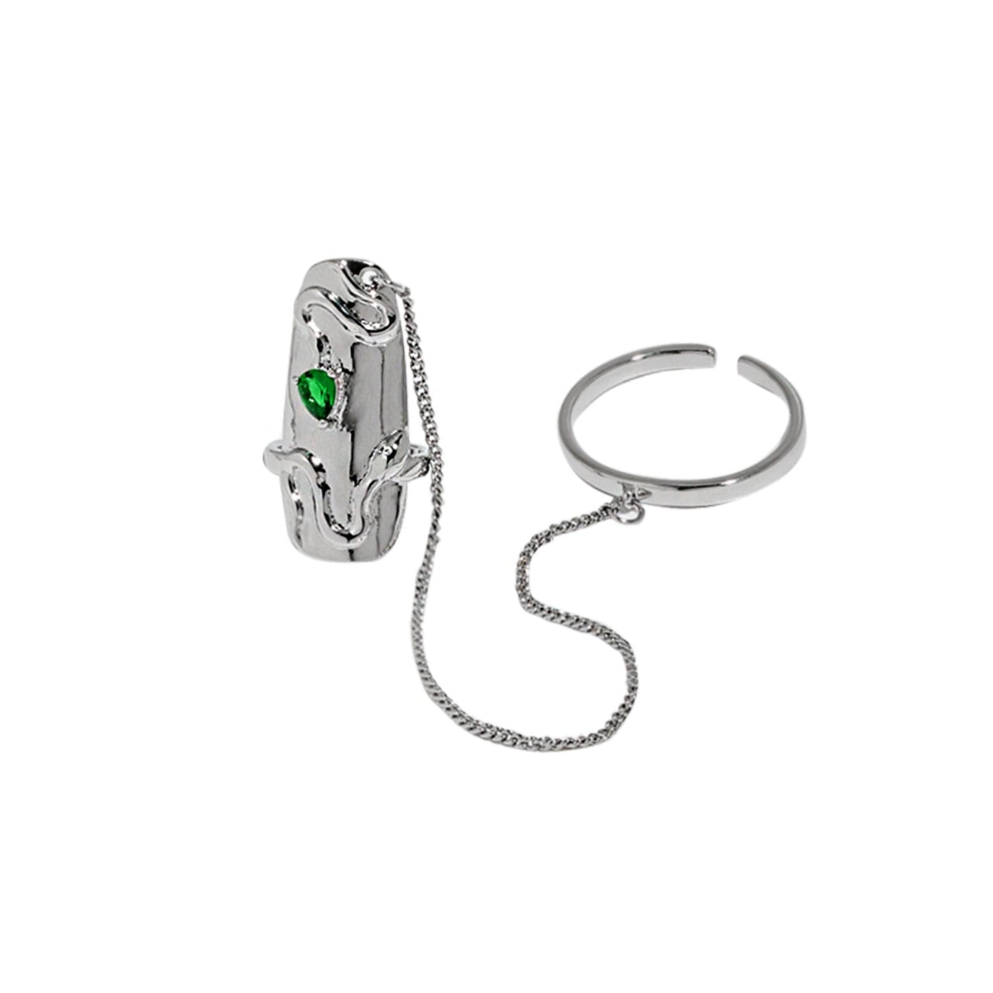 Green Snake Claw Ring