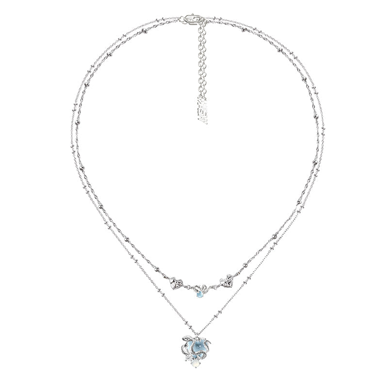 Snake Dance Heart Blue Layer Necklace