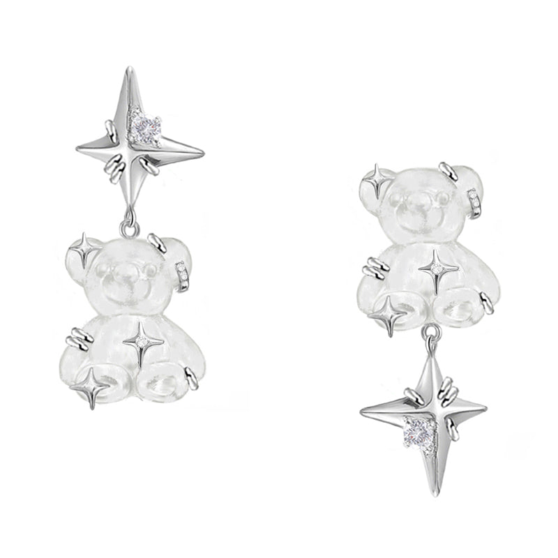 Basic Cute Bear Star Earrings