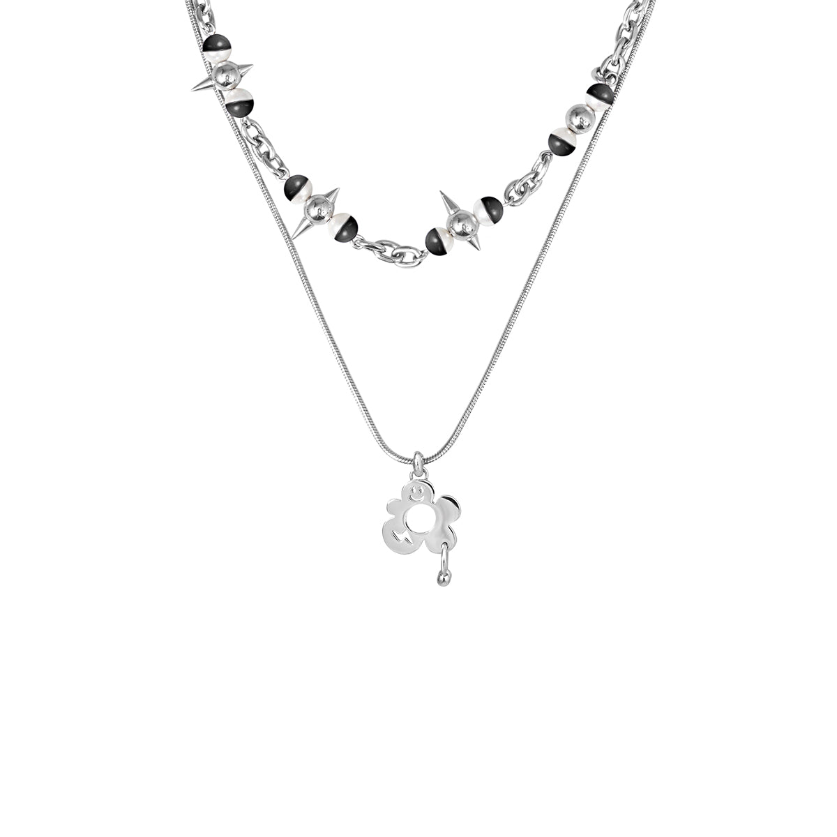 Y2B Flower Double Layer Necklace