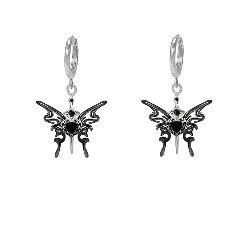 Butterfly Dance Black Earrings