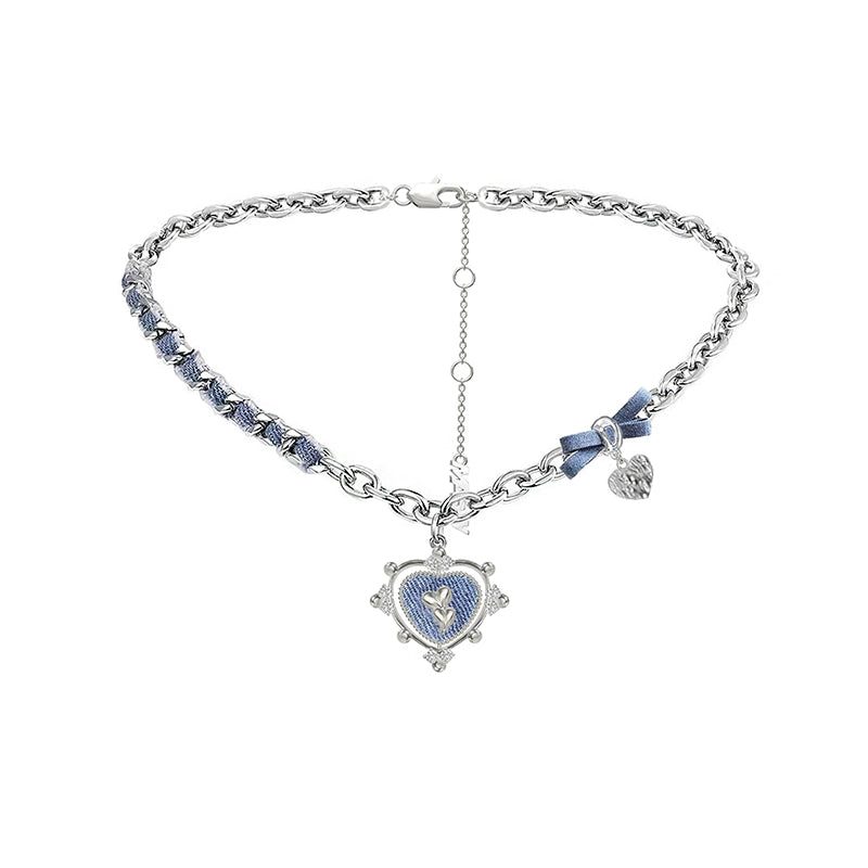 Denim Love Braided Necklace