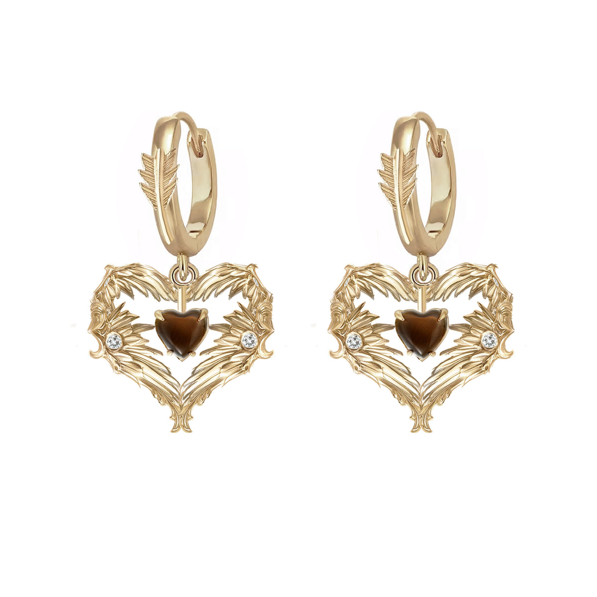 Basic Angel & Devil Wing Heart Earrings