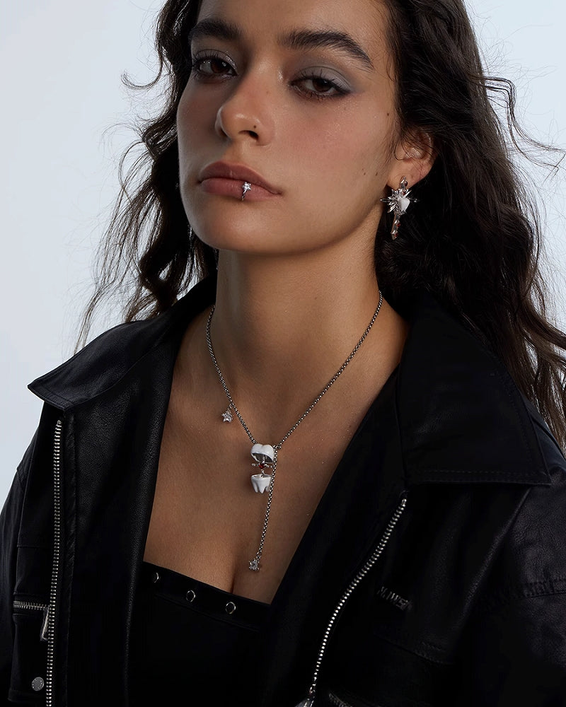 Tooth Blade Sin Cross Star Necklace