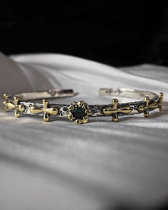 Retro Graffiti Cross Bracelet