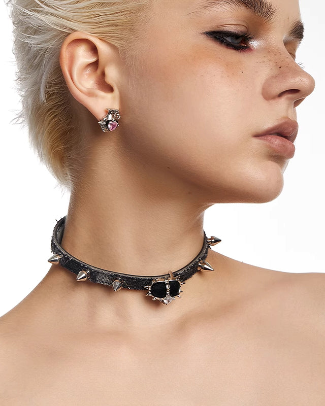 Star Snake Heart Rivet Choker
