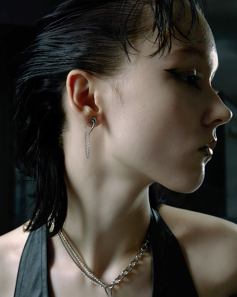 Letter C Wind Tassel Earrings