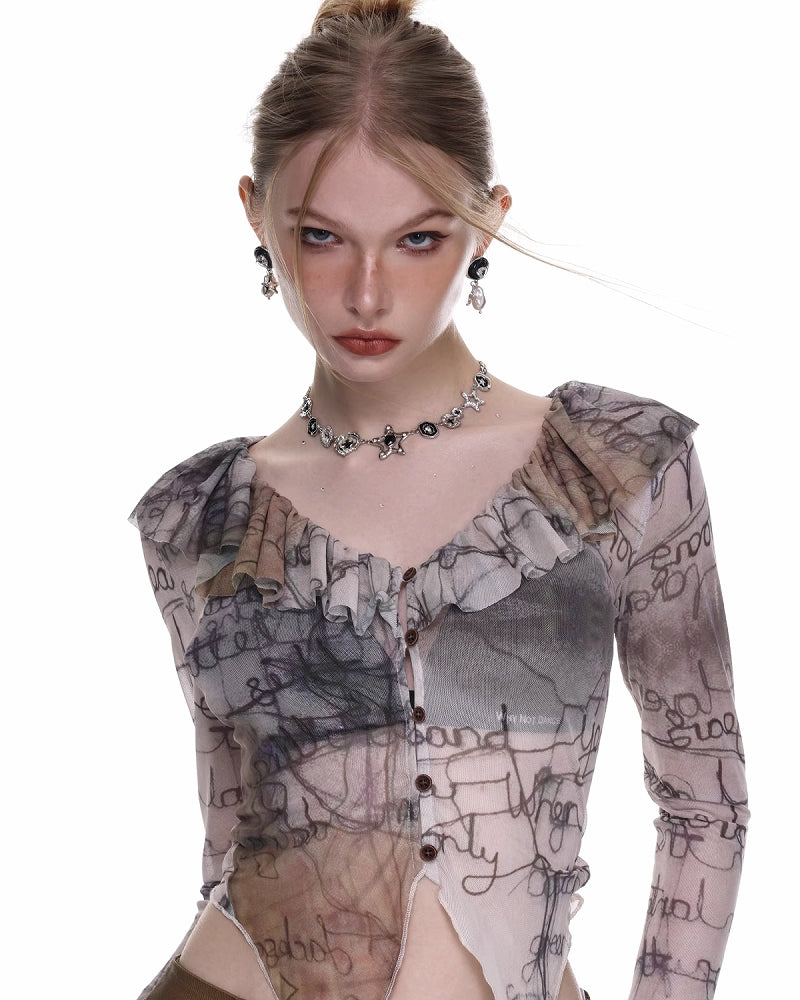 Retro Star Button Necklace