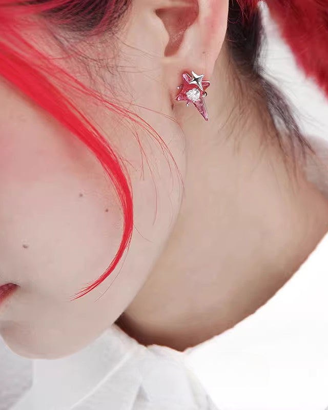 Strawberry Hard Candy Star Earrings