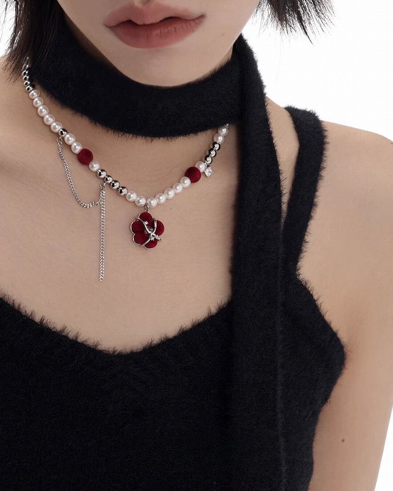 Flocking Red Queen Necklace