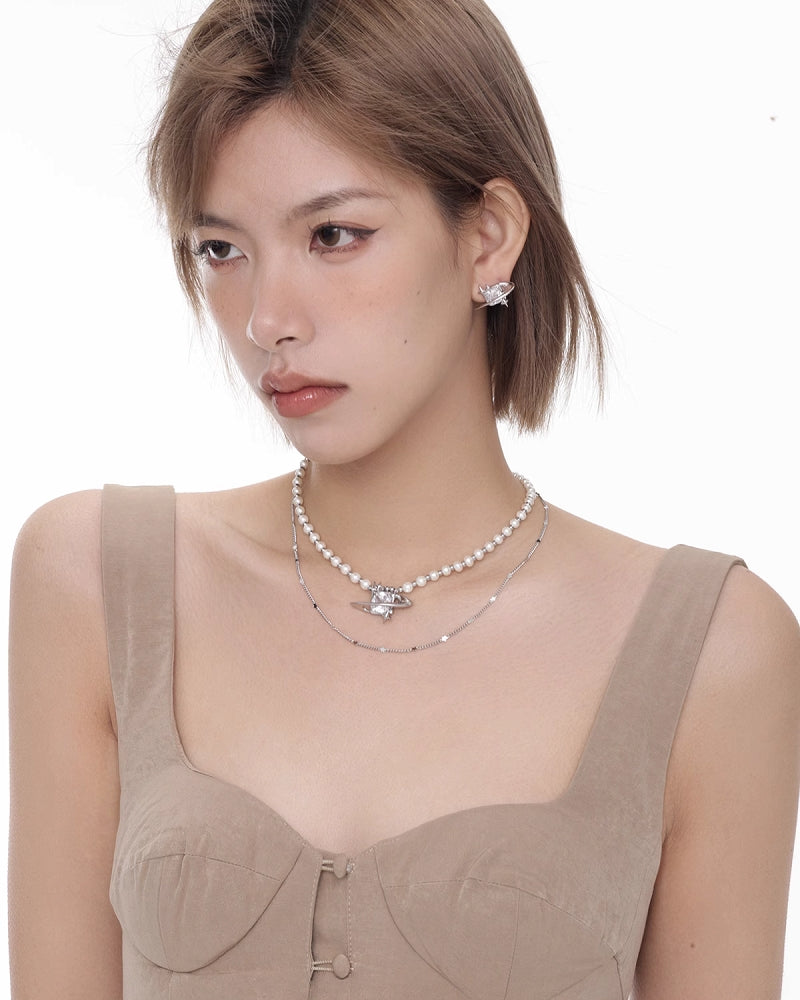 Starry Galaxy Double Layer Necklace