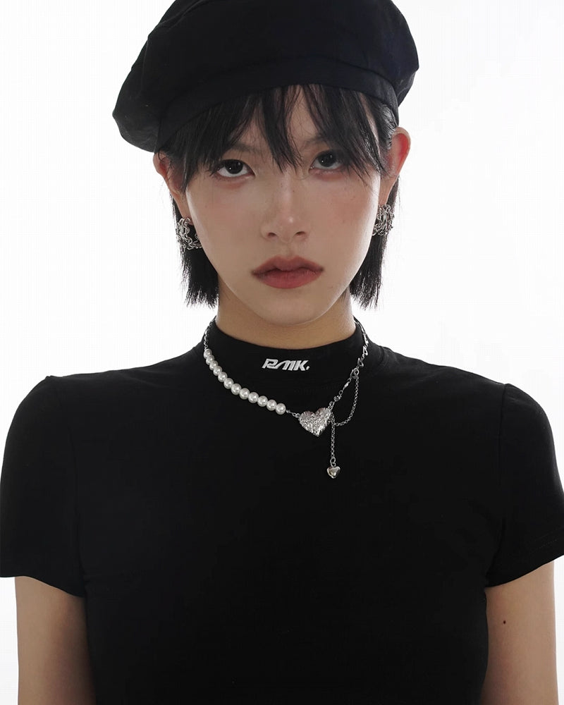 Ice Heart Crystal Bead Love Necklace