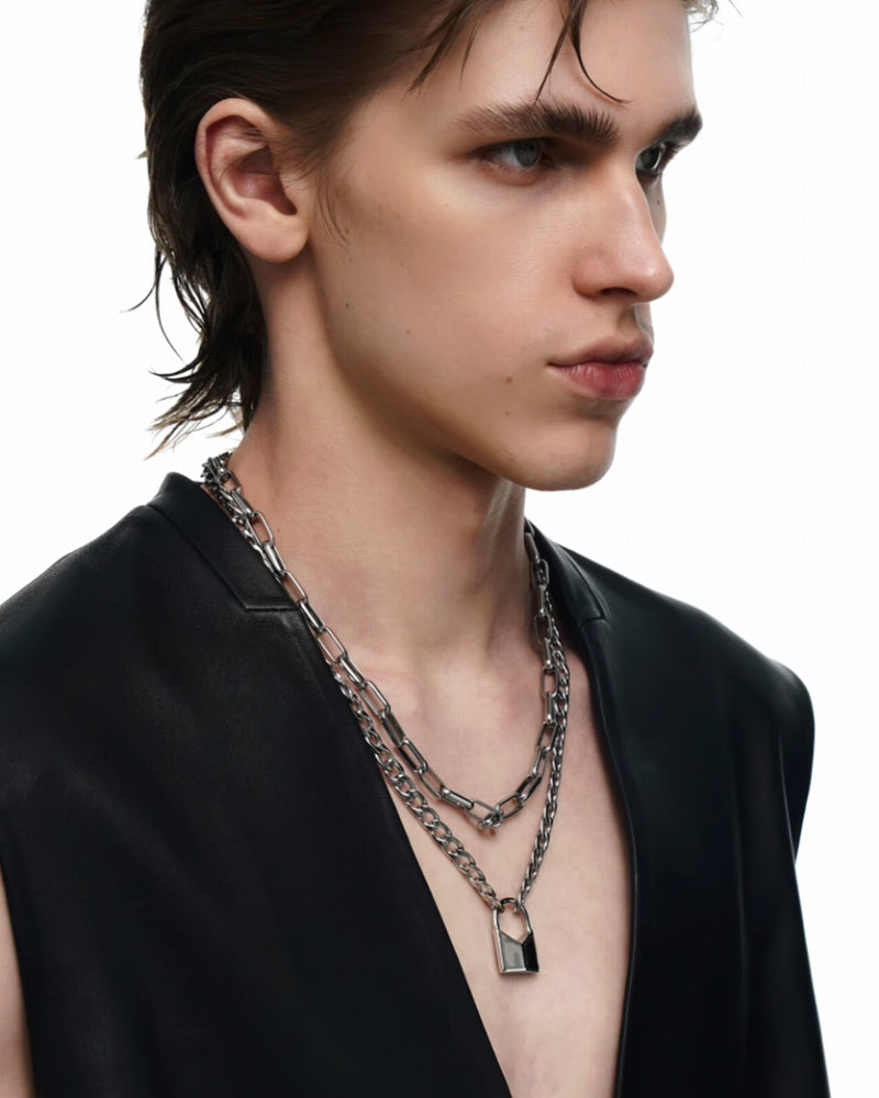 Interlock Chain Reaction Layer Necklace 01