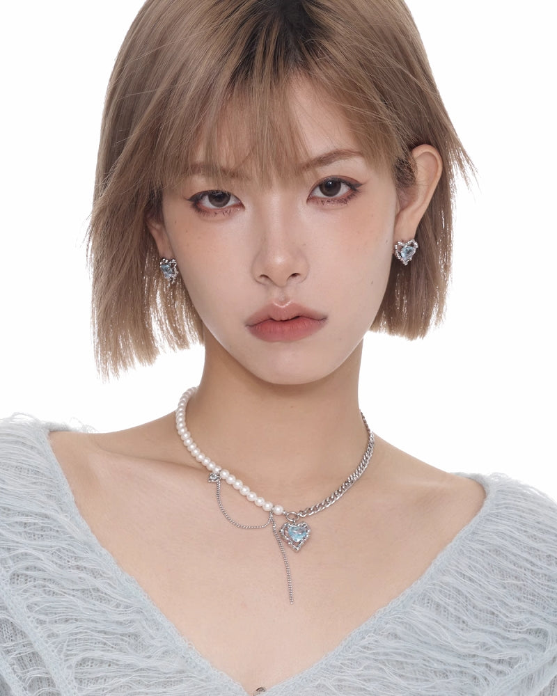 Binding Heart Color Rope Earrings