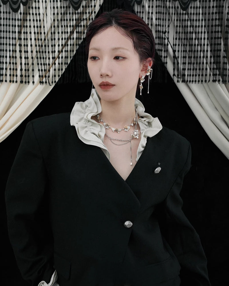 Sunset Rose Asymmetrical Earrings